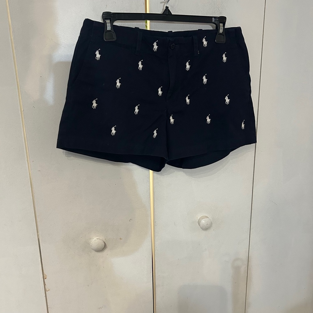 Ralph Lauren Navy Shorts with White Polo Embroidery